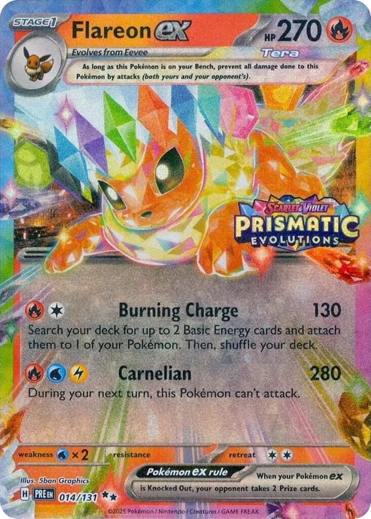 Flareon ex (014/131) (Prismatic Evolutions Stamp) [Scarlet & Violet: Prismatic Evolutions]