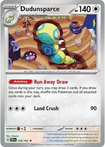 Dudunsparce (129/162) (Non-Holo) (Deck Exclusive) [Scarlet & Violet: Temporal Forces]