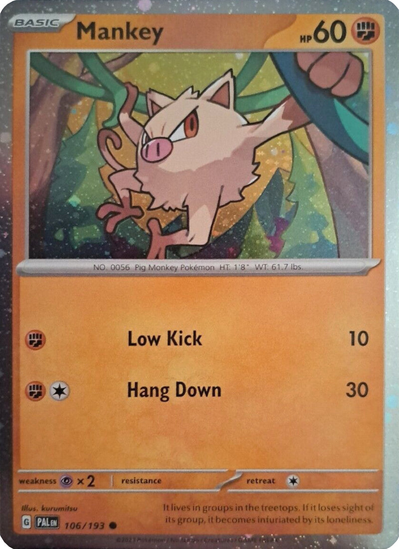basic mankey pokemon card TCG - s5I - 028/070 (C) 107/198 / Common Card Type / HP / Stage Mankey Price & Card Details