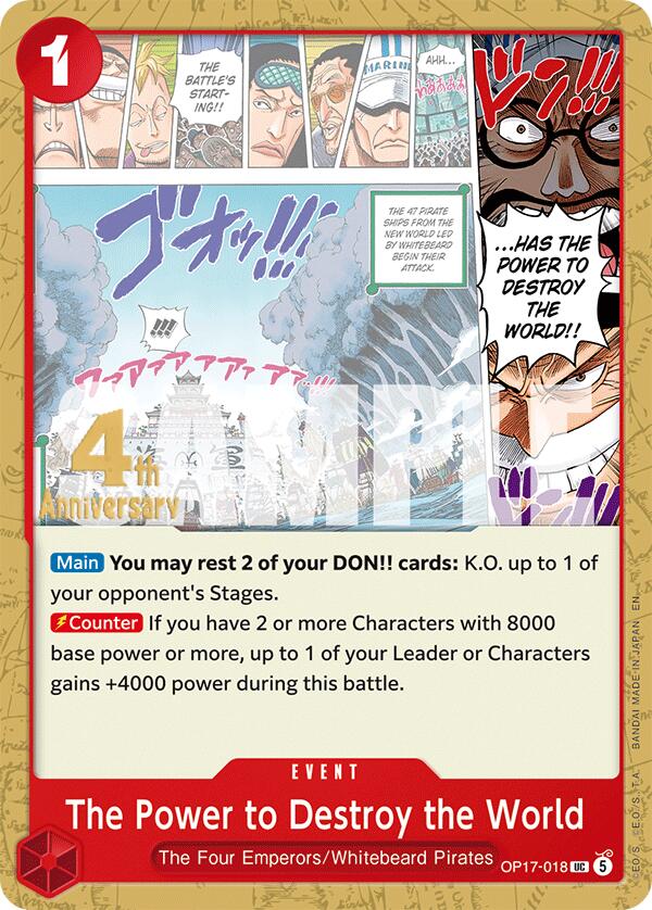 The Power to Destroy the World [The World's Strongest Warriors Release Event Cards]