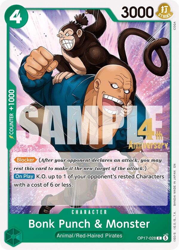 Bonk Punch & Monster [The World's Strongest Warriors Release Event Cards]