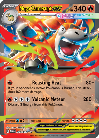 Mega Camerupt ex (022/132) [Mega Evolution: Base Set]