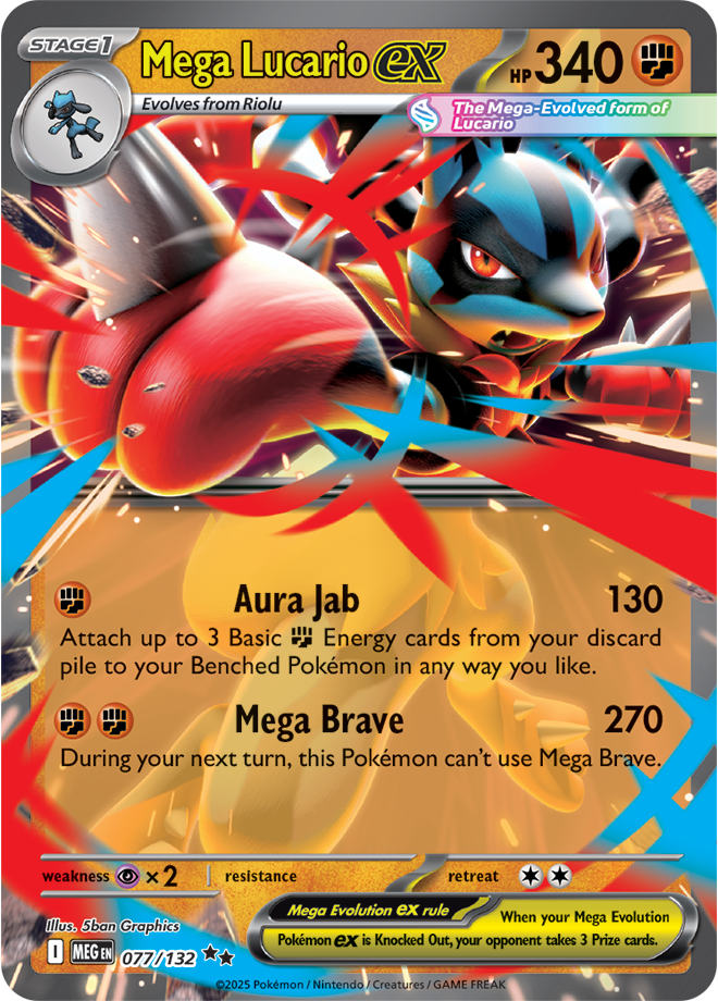 Mega Lucario ex (077/132) [Mega Evolutions: Base Set]