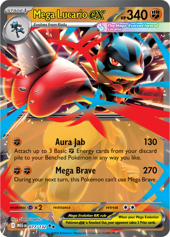 Mega Lucario ex (077/132) [Mega Evolution: Base Set]