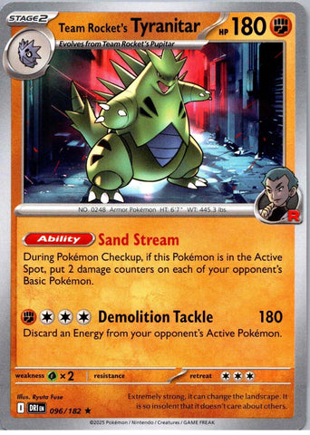 Team Rocket's Tyranitar (096/182) (Deck Exclusive) [Scarlet & Violet: Destined Rivals]