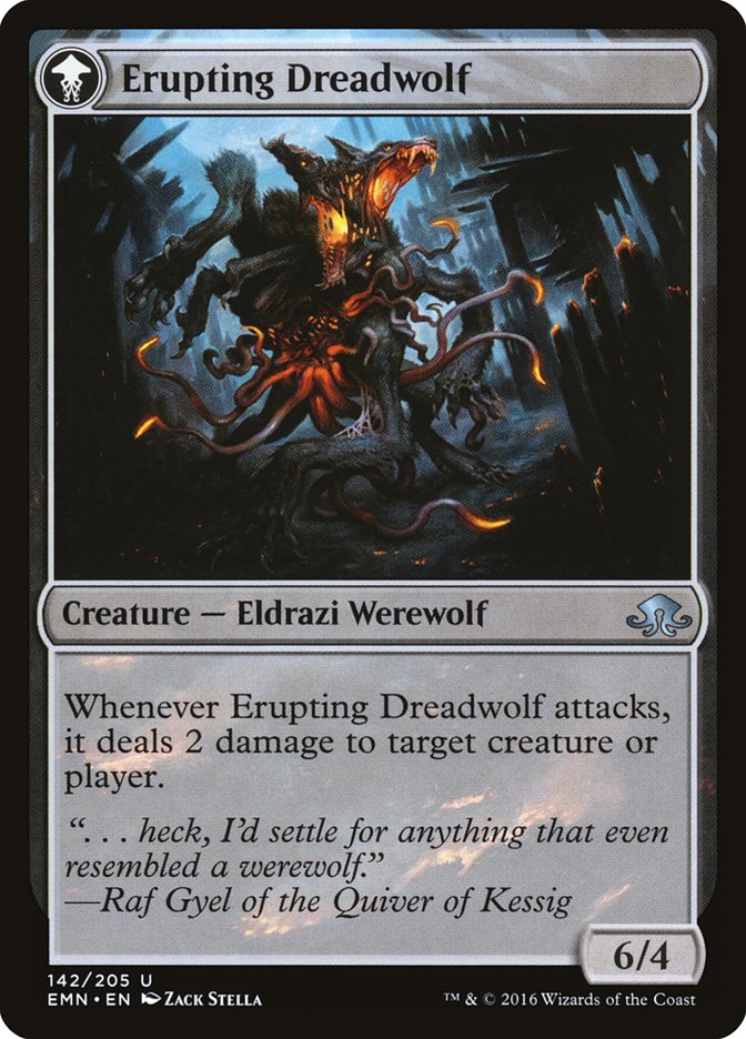 Smoldering Werewolf // Erupting Dreadwolf [Eldritch Moon]